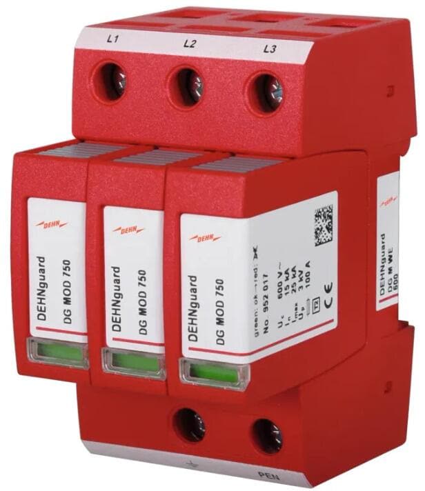 Dehn DG M WE 600 DEHNguard M Überspannungsableiter für TN-C-Systeme, 3-polig, Typ 2 (952302)