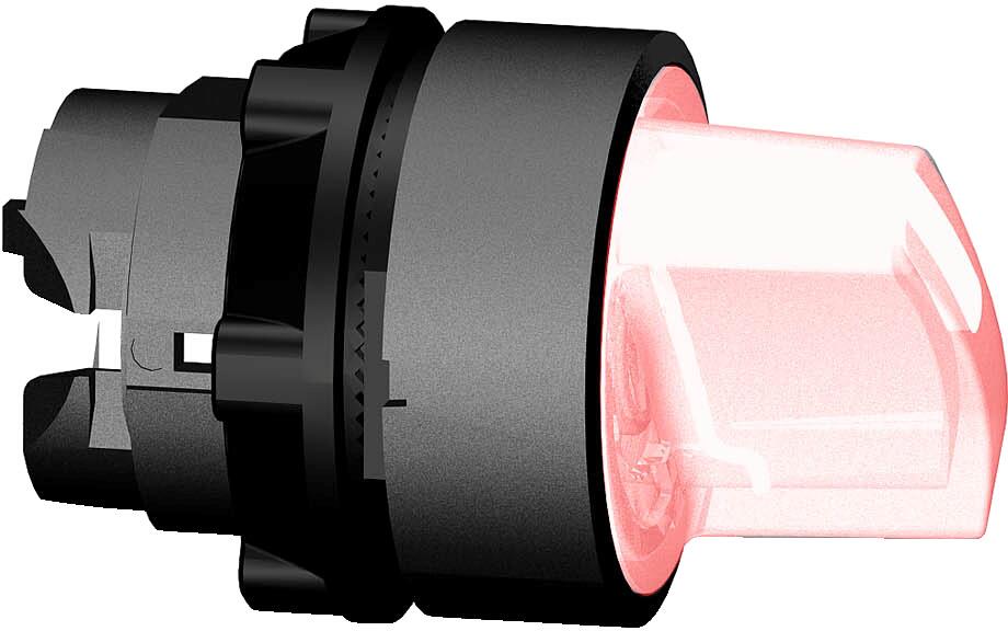 Schneider Electric ZB5AK1343 Harmony XB5, Leuchtwahlschalter, Frontelement, Kunststoff, 22mm, für universelle LED, 3 Stellungen, rastend, rot