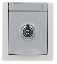 HHG 90591046-DE Steckdose abschließbar FR-AP, Pacific, Grau