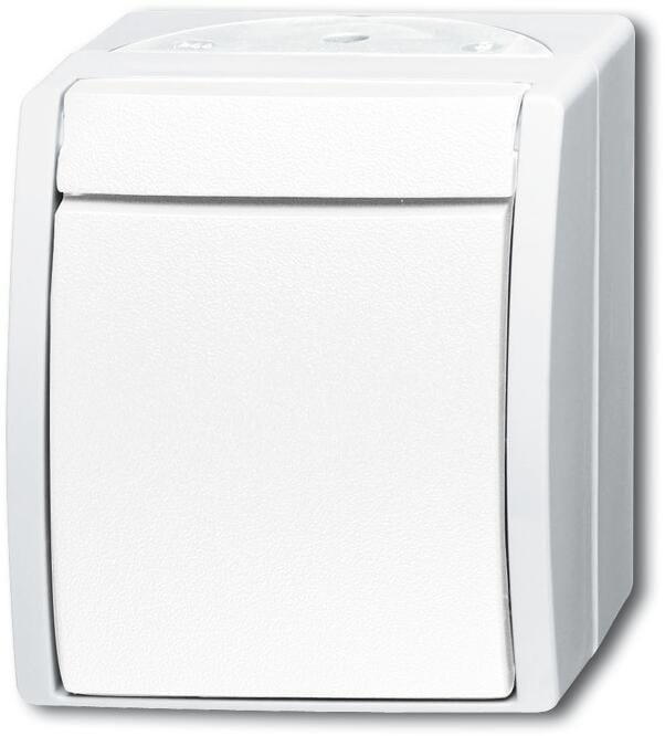 Busch-Jaeger 2601/2 W-54 Wippschalter Aus, 2-polig , Alpinweiß, Ocean IP44 (2CKA001085A1627)