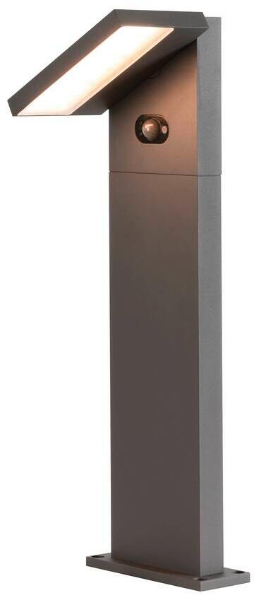 SLV ABRIDOR POLE 60 Stehleuchte, Outdoor, Hybrid Solar- und Netzstrom, Bewegungsmelder, 2200/2700K, IP65, Höhe 60cm, anthrazit (1008543)