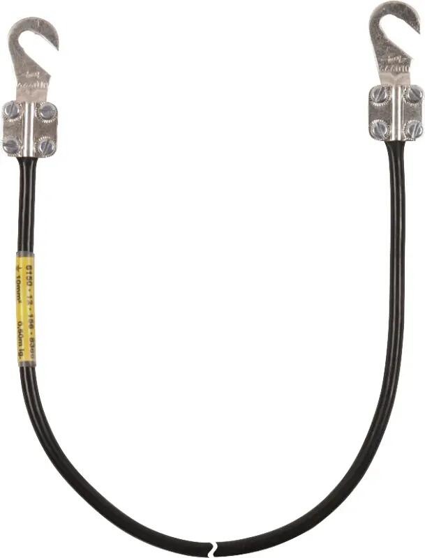 Dehn EL16 L30.05M 2KSO 8.10 Erdungsleitung, 16mm², L 30,0m, 2 Kabelschuhe (B) offen, M8/M10, schwarz (416300)