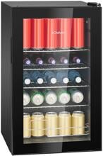 Bomann KSG 7287 Flaschenkühlschrank, 43 cm breit, 63 Liter, LED Innenbeleuchtung, Chromablagen, schwarz