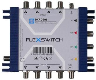 Wisi DXR 0508 FLEXSWITCH Multischalter, Receivergespeist, 5 in 8 (76895)