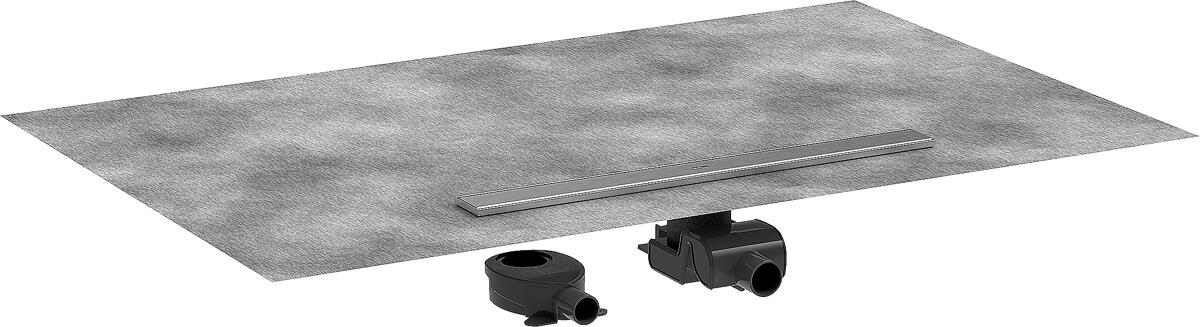hansgrohe RainDrain Allround Komplettset Duschrinne 700 für Standard-/flache Installation, Edelstahl, Edelstahl gebürstet, (56186800)