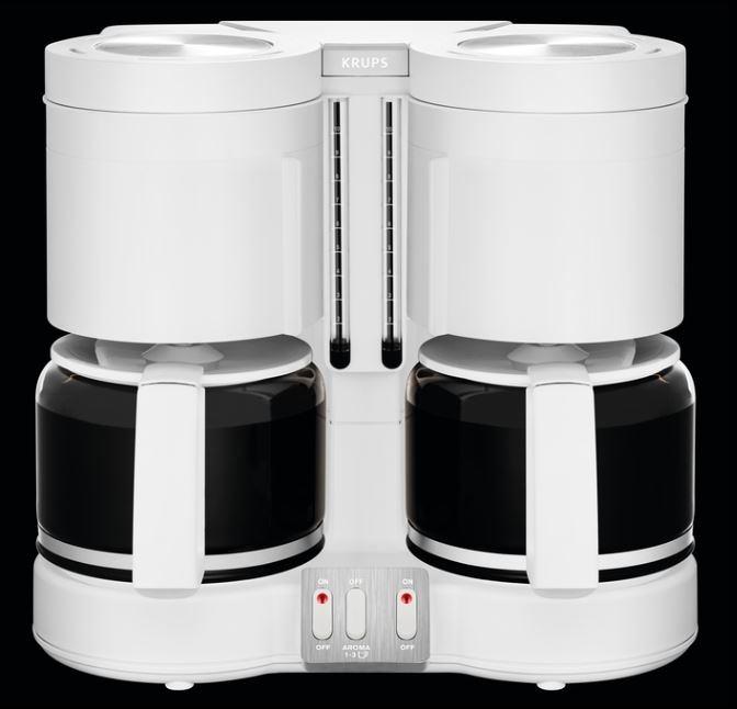 Krups Duothek Plus KM8501 Doppel-Filterkaffeemaschine, weiß 20 Elektroshop W, 2200 1,25l, Tassen, Wagner