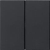 Gira 5370005 Wippe 2fach unbedruckt System 55, Schwarz matt