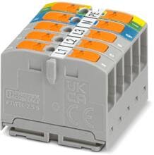 Phoenix Contact PTVFIX 2,5-3L/N/GNYE Geräteklemme, 690 V, 24 A, 5-polig, Push-in-Anschluss, 0,14-4 mm² (1300613)