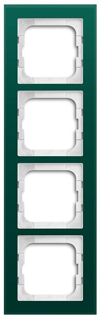 Busch-Jaeger 1724-226 Abdeckrahmen, 4-fach, Busch-axcent Pur, Glas Avocado
