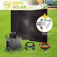 HEPA Solar POWER-KIT LITE 880 SMART HPBC-PV-Module inkl. Mikrowechselrichter 800W, Powercube, SHELLY Smart Meter und Zubehör (300119088001)