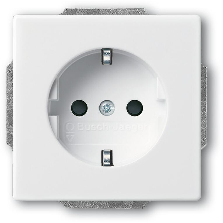 Busch-Jaeger 20 EUCRB-84 SCHUKO Steckdosen-Einsatz ohne Spreize, future linear, Safety+, studioweiß (2CKA002013A5440)