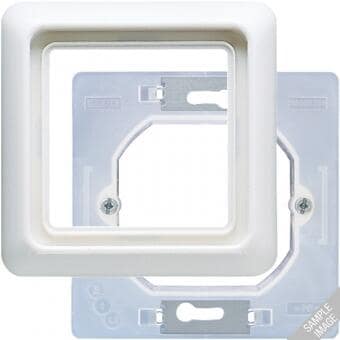 Jung CD681WUW Rahmen 90 x 90 mm, komplett mit Dichtungsflanch (IP 44), cremeweiß