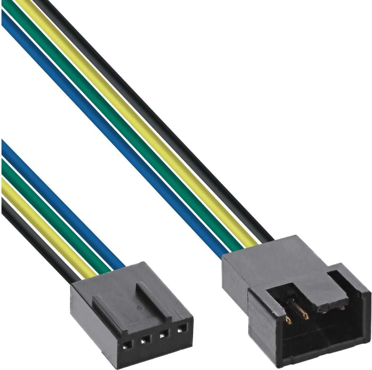 InLine Lüfterkabel Verlängerung PWM, 4pol Molex Stecker / Buchse, 0,30m (33328A)