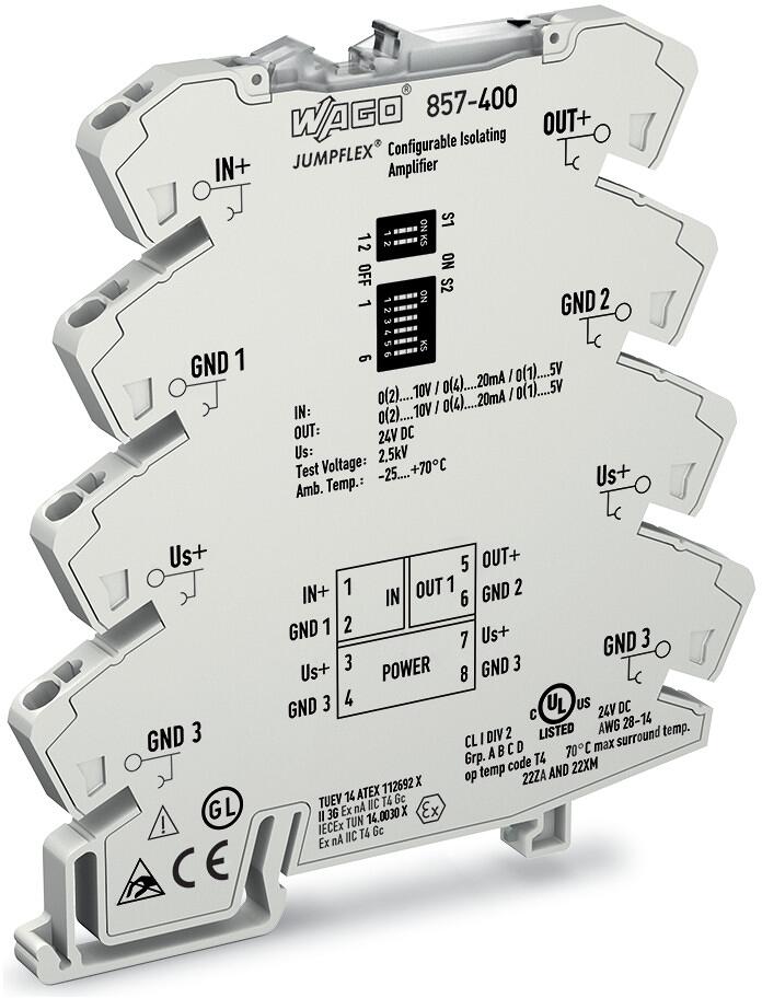 Wago 857-400 Trennverstärker, 24VDC, 2,5mm², Federzuganschluss