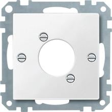 Zentralplatte für Audio-Steckverbinder XLR, polarweiß matt, Merten 468919