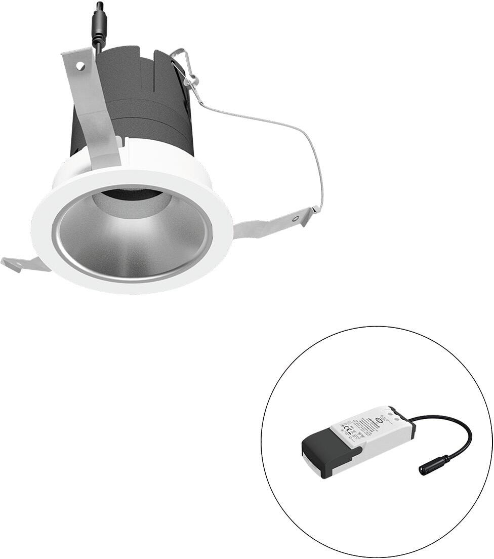 EVN SELECTO LED Deckeneinbau, rund, drehbar, IP20, 220-240V/AC, 6W, 2700K, 686lm, inkl. Netzgerät, Phase, Reflektor Silber/matt, 12.762,00cd, engstrah