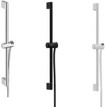 hansgrohe Unica Duschstange Pulsify S 65 cm mit Push Duschkopfhalter und Isiflex Duschschlauch 160 cm, Brausestange aus Messing
