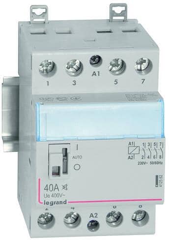 Legrand 412562 CX3 Schütz brummfrei 230V, 40A, 4 Schließer, mit Handschalter