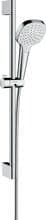 hansgrohe Croma Select E Duschset 110 1 Strahlart mit Duschstange 65 cm, Messing, 16 l/min, 110 mm, Weiß/Chrom, (26584400)