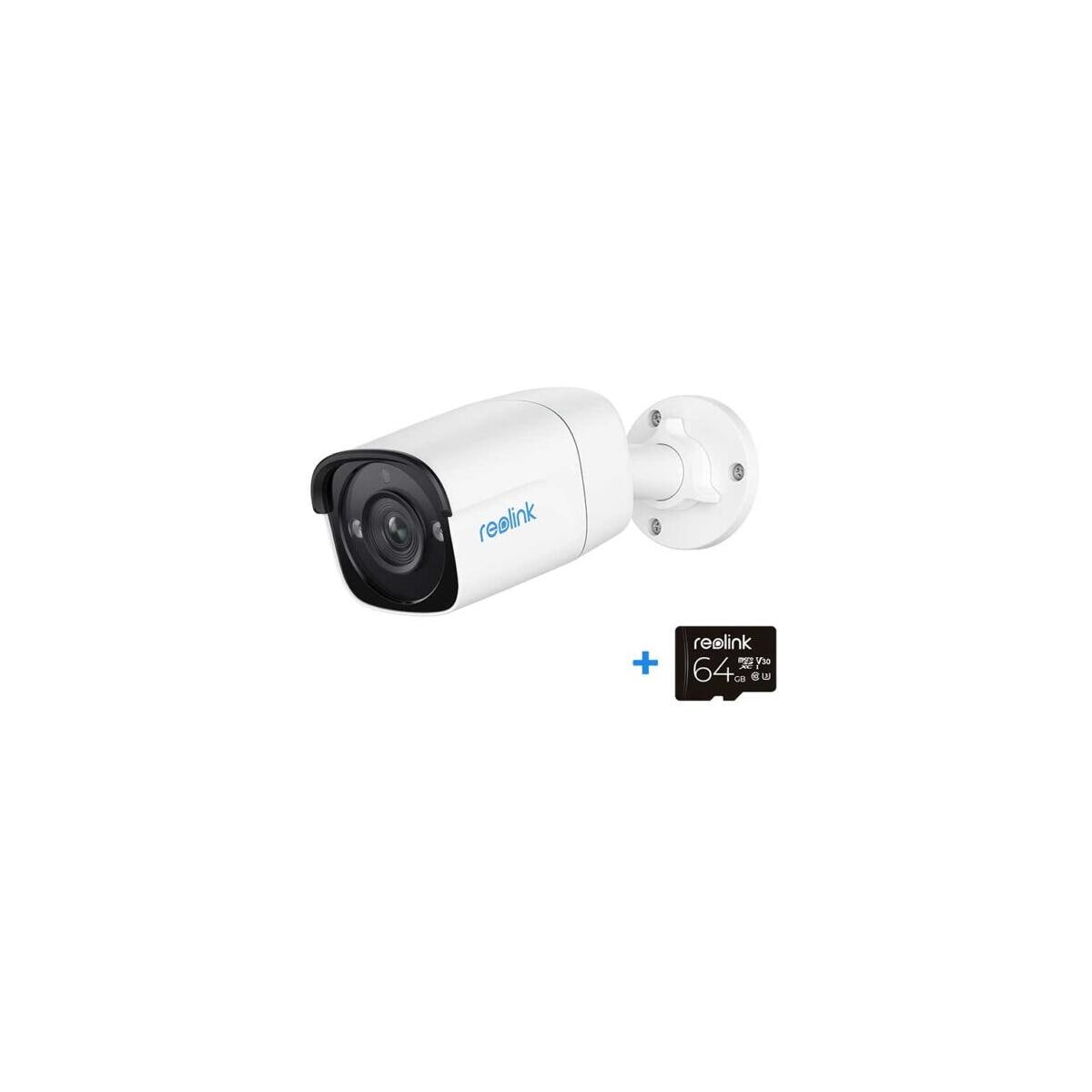 Reolink P320 5MP PoE Bullet IP-Kamera mit Personen-/Fahrzeugerkennung, Intelligente Personen-/Fahrzeugwarnungen, 100 Fuß Nachtsicht, weiß