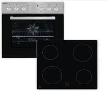 Exquisit EHE 156-2.1 U-Set EEK: A Herdset mit Glaskeramikkochfeld, 59,5 cm breit, 59 L, inox