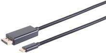 S-CONN Displayport Stecker auf USB Typ C, 60Hz, 3m, schwarz (10-60045)