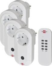 Brennenstuhl Funkschalt-Set RC CE1 4001 , 4er Funksteckdosen Set für den Innenbereich mit Handsender, weiß (1507050)