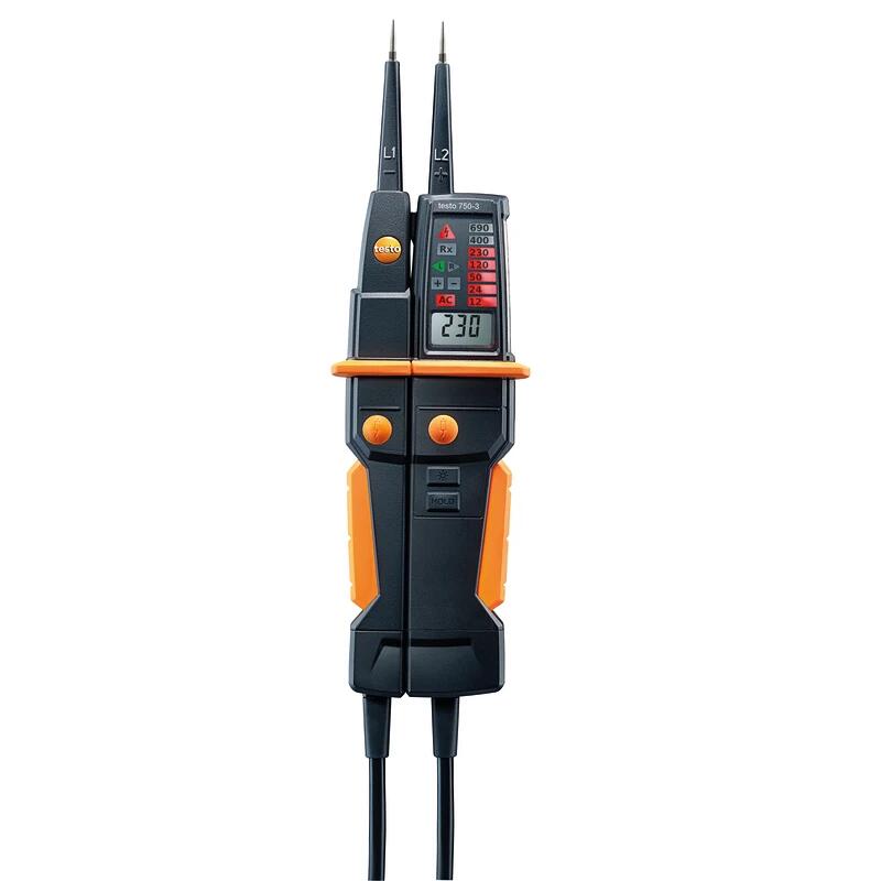 Testo 750-3 Spannungsprüfer, Messstellenbeleuchtung, LED-Rundum-Display, schwarz (0590 7503)