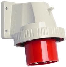 Walther Werke Anbaugerätestecker, 63A, 5P, 400V, 6h, IP67, schräg Flansch angeschraubt, rot (669)