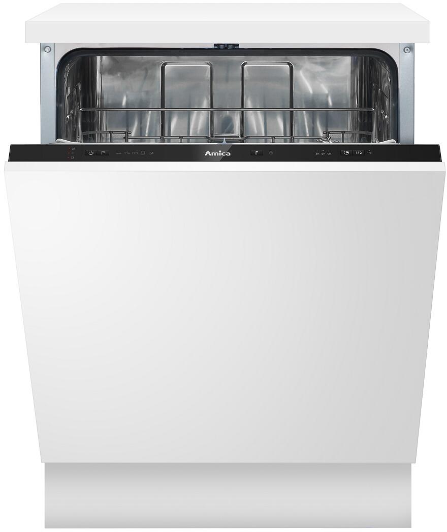 Amica EGSPV 597 201 Vollintegrierter Geschirrspüler, 60 cm breit, 12 Maßgedecke, 5 Spülprogramme, Startzeitvorwahl
