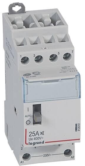 Legrand 412561 CX3 Schütz brummfrei 230V, 25A, 4S mit Handschalter