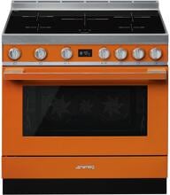 Smeg CPF9IPOR Standherd mit Induktionskochfeld, 90 cm breit, 115 L, SoftClose, Pyrolyse, 10 Garfunktionen, Metall lackiert, orange