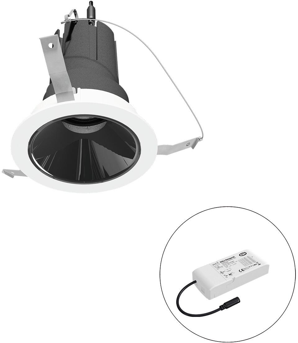 EVN SELECTO LED Deckeneinbau, rund, drehbar, IP20, 220-240V/AC, 13W, 2700K, 1486lm, inkl. Netzgerät, DALI, Reflektor schwarz/hochglänzend, 2.093,00cd,