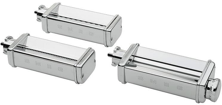 Smeg SMPC01 Pasta-Set, 3 Vorsätze, Lasagne-Roller, Fettucini- und Taglioni-Schneider für Küchenmaschinen SMF02, SMF03