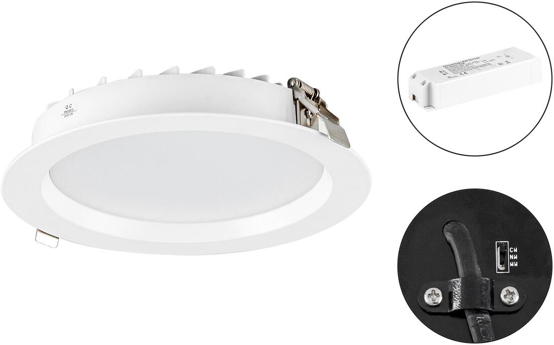 EVN BRILLO LED Deckeneinbau, dimmbar, rund, 35W, IP54, 200-240V, weiß (LN54350125)