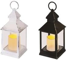 EMOS LED Dekoration, Laterne antik, schwarz blinkend, 3x AAA, Innen, Vintage, Timer