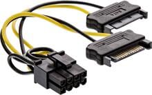 InLine Stromadapter intern, 2x SATA zu 8pol für PCIe (PCI-Express) Grafikkarten (26628D)
