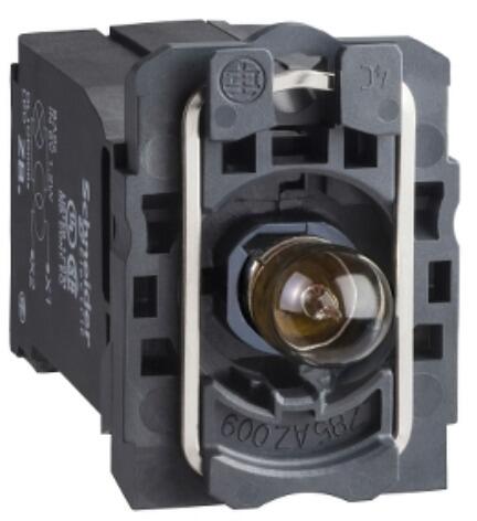 Schneider Electric ZB5AV4 Harmony XB5, Lampenfassung mit Befestigungsflansch, Kunststoff, mit Trafo, Glühlampe BA9s, Schraubklemme, 230V AC, weiß