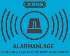 ABUS AU1422 Warnaufkleber Alarm mit ABUS Logo 148 x 105 mm (1 Stück)