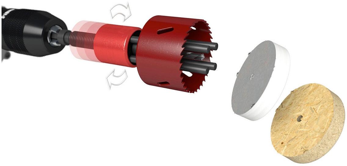 Primo P794 Bohr-Fixx Set Lochsäge, 38-127mm