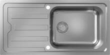 hansgrohe S44 S440-F500 100 Einbauspüle 500 mit Abtropffläche und automatischer Ablaufgarnitur, Edelstahl (43371800)