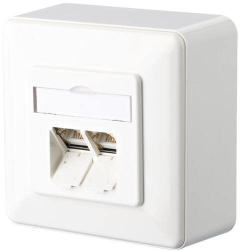 Metz Connect Anschlussdose E-DAT C6 2 Port AP reinweiß (1307380002-I)