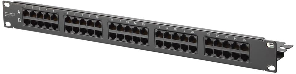 Metz Connect 130886-0203-E UAE 50x8(4) Cat.3 Patchfeld, Stahlblech, schwarz