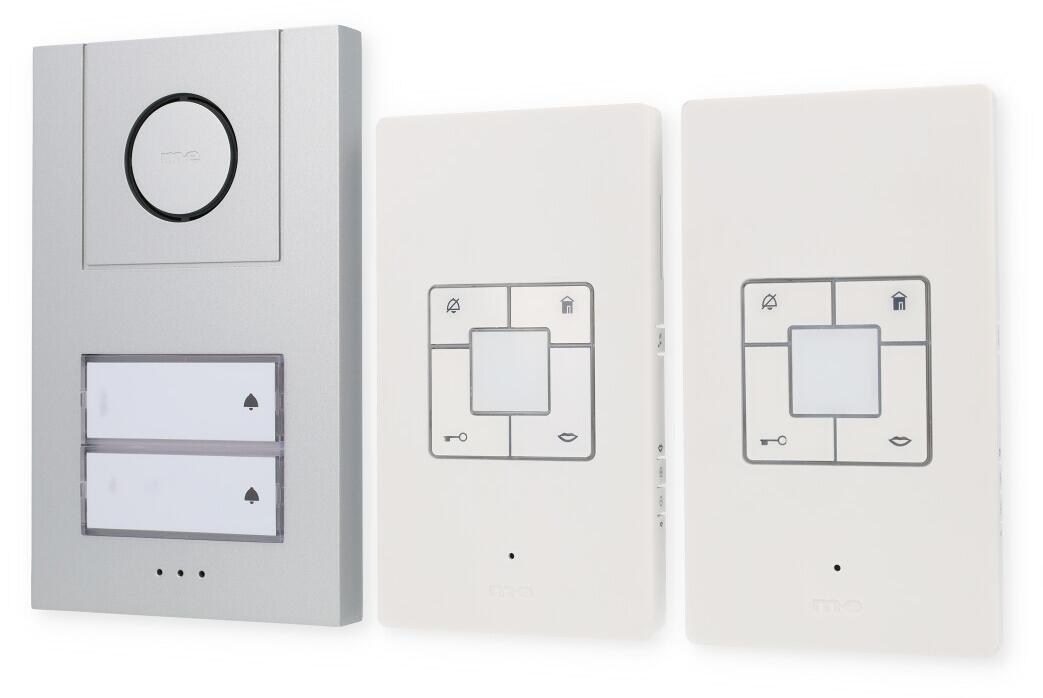 M-E Vistus AD-4020 Audio-Türsprechanlage Set, 2 Familienhäuser, silber (41186)