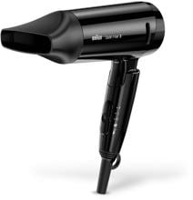 Braun Satin Hair 3 Style&Go travel HD 350 Haartrockner, 1600 W, Ionen-Funktion, Styling-Düse, schwarz