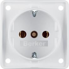 Berker 941852502 Steckdose SCHUKO mit Schraubklemmen, Integro Modul-Einsätze, polarweiß matt