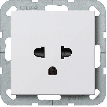 Gira 284003 Steckdose Schutz, EURO-US, 16 A, System 55, reinweiß glänzend