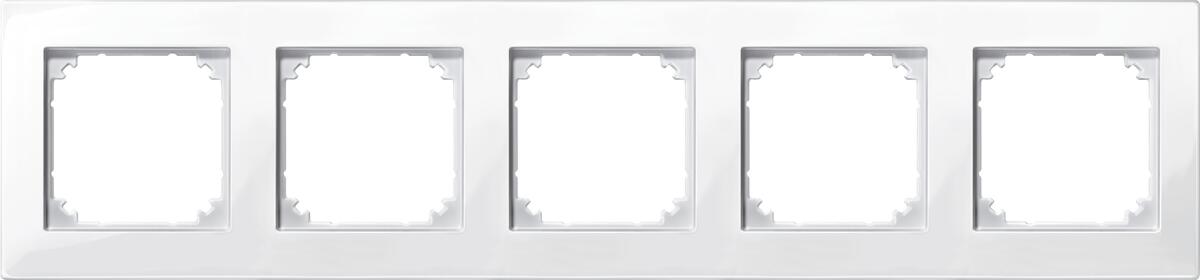 Merten 515519 Rahmen, M-PLAN, 5fach, Polarweiß glänzend