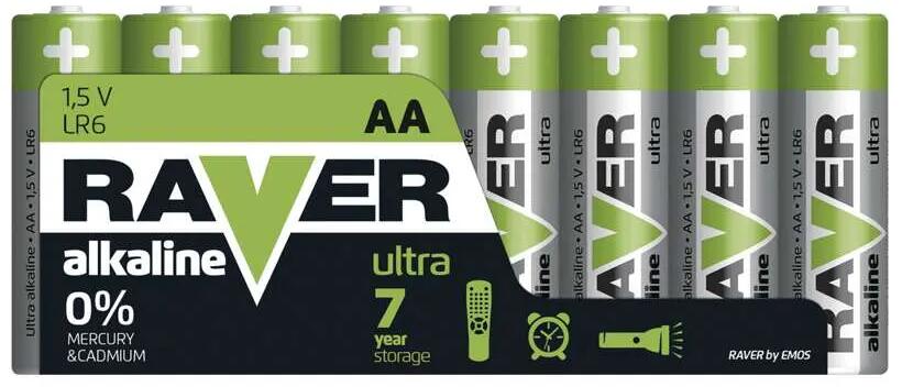 EMOS RAVER BAT.ALKALINE LR6 8SH Alkaline Batterien RAVER LR6 (AA), VPE= 8 Stk. (B79218)