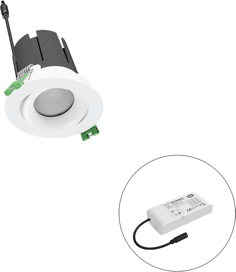 EVN SELECTO LED Deckeneinbau, rund, schwenkbar, IP20, 220-240V/AC, 13W, 2700K, 1635lm, inkl. Netzgerät, DALI, Reflektor weiß/matt, 4.776,00cd, mediums